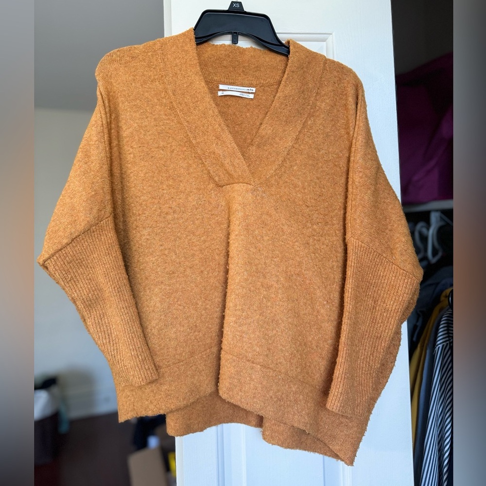 Anthropologie gold sweater xs extra small
